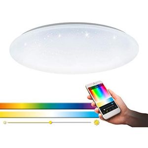 EGLO connect led plafondarmatuur TOTARI-C, Smart Home plafondlamp met sterrenhemel effect, Materiaal: staal, kunststof, Kleur: wit, dimbaar, wittinten en kleuren instelbaar, Ø: 58 cm