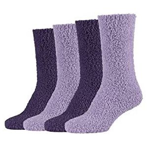 Camano 1103482000 – Lot de 4 paires de chaussettes douillettes pour femme Violet mulberry Taille 35/38, Violet, 35 EU