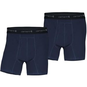 Carhartt Boxershorts Basic van katoen en polyester Da 12,7 cm, Confezione Da 2 boxershorts voor heren, Navy Blauw