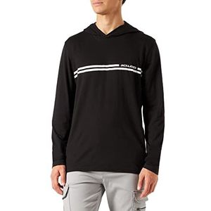 Jack & Jones Jacwilliam Jersey Hood Sweatshirt met capuchon voor heren, zwart.