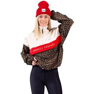 Eivy Fleece trui voor dames, Gebroken wit en luipaard