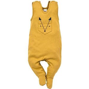 Pinokio - Secret Forest - Baby jongens meisjes unisex rompers 100% katoen overalls zonder mouwen tuinbroek geel marineblauw baby 56 62 68 74 cm, Geel.
