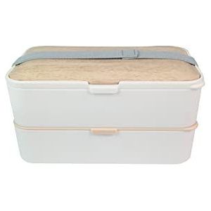 BIRAMBEAU - Keukengerei - Lunchbox - 2 vakken - BPA-vrij - geen afval - 1200 ml - Inclusief bestek