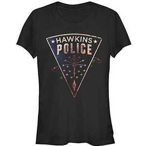 Stranger Things Hawkins Police Rats T-Shirt À Manches Courtes Femme, Noir, S