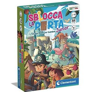 Clementoni - Ontgrendel de deur junior tafel escape room kinderen 6 jaar, gezelschapsspel, 1-6 spelers, gemaakt in Italië, Italiaanse kleur, 16774