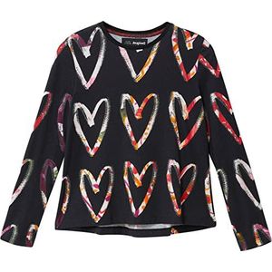 Desigual Ts_ana T-shirt voor meisjes, zwart.