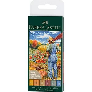 Faber-Castell Pitt Artist Pen 167179 Inktpen uit China voor herfst en B, meerkleurig, 6 stuks