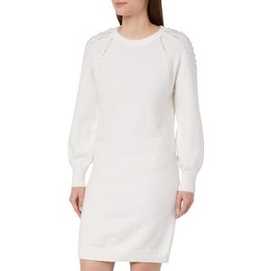 NALLY Robe en tricot pour femme, blanc, XS-S