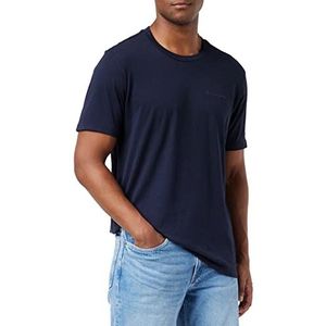 Champion American Classics T-shirt voor heren, small script logo, korte mouwen, Blu Tono Su Tono