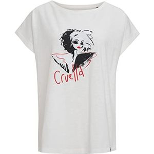 Recovered Disney Cruella Devil Art Ecru Boy-Friend T-shirt van XL dames, ecru, XL, ECRU