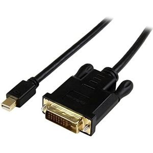 StarTech.com Mini DisplayPort naar DVI-kabel 1,8 m – Actieve Mini DP naar DVI-adapter 1080p Video mDP 1.2 op DVI-D Single Link – mDP of Thunderbolt 1/2 Mac/PC op DVI-monitor (MDP2DVIMM6BS)