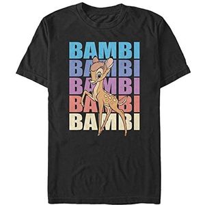 Disney Unisex Bambi Name Stacked Organic T-shirt met korte mouwen, zwart, M, SCHWARZ