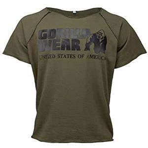 GORILLA WEAR Top Classique Work Out T-shirt voor heren, legergroen