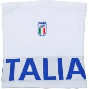 FIGC Tour de cou en tricot Jacquard avec broderie, produit officiel de la Fédération italienne de football, 253103 BLANC