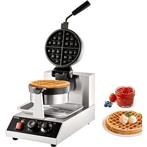 VEVOR Elektrisch wafelijzer, 1300 W, bakvorm, 190,5 x 190,5 x 20 mm, wafelijzer met antiaanbaklaag, 50-300 °C, dubbelzijdige verwarming voor avond, feest, Pasen of Kerstmis