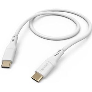Hama USB-C-oplaadkabel, flexibel, 1,5 m, siliconen, wit