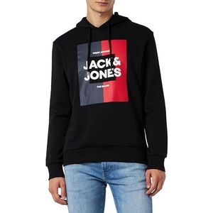JACK & JONES Hoodie voor heren, Zwart/pakket: zwart en marineblauw