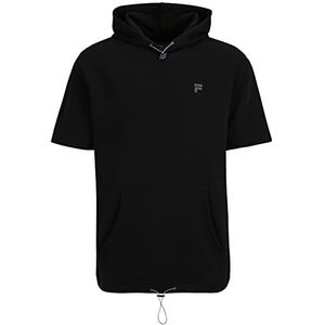 FILA Raismes Sweatshirt met capuchon voor heren, korte mouwen, zwart.