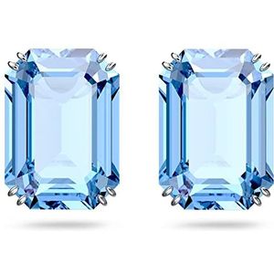 Swarovski Millenia Oorknopjes, Octagon-slijpvorm, Blauw, Rodium toplaag