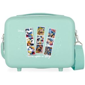 Disney 100 Once Upon a Story toilettas, verstelbaar, turquoise, 29 x 21 x 15 cm, stijf, ABS, 9,14 l, 0,63 kg, blauw, maat única, aanpasbare tas, Blauw, Aanpasbaar etui