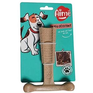 Aimé - Kauwspeelgoed voor middelgrote en grote honden met kip 14 cm - Botten van bamboevezels en nylon - hondenspeelgoed bevordert mondhygiëne