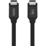 Belkin USB4 USB-C naar USB-C kabel, USB-IF-certificering, Power Delivery tot 100 W, 40 Gbit/s, achterwaarts compatibel met Thunderbolt 3, USB 3.2 enz., herbruikbare USB type-C-stekker, 80 cm