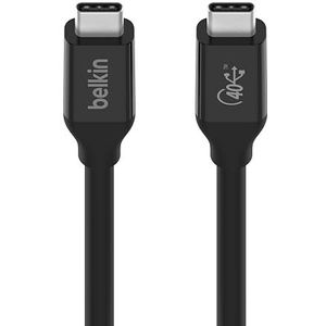 Belkin USB4 USB-C naar USB-C kabel, USB-IF-certificering, Power Delivery tot 100 W, 40 Gbit/s, achterwaarts compatibel met Thunderbolt 3, USB 3.2 enz., herbruikbare USB type-C-stekker, 80 cm