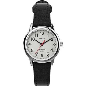 Timex TW2V75300 Dameshorloge, kwarts, analoog, leren armband, zwart, zwart., TW2V75300