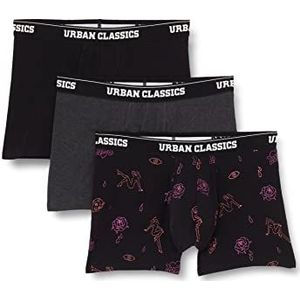 Urban Classics heren ondergoed, Charcoal/Funky Aop/zwart