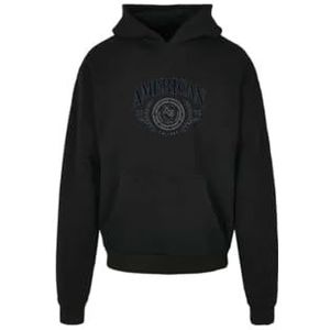 AMERICAN COLLEGE USA Sweatshirt met capuchon, uniseks, voor heren en dames, uniseks, 1 stuk, zwart.