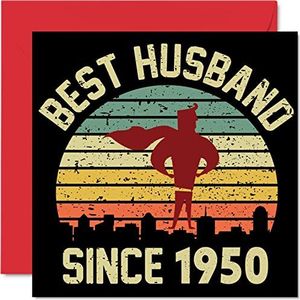 74e huwelijksverjaardag kaart voor man van vrouw - beste echtgenoot sinds 1950 - wenskaarten voor 74e huwelijksverjaardag voor partner, 145 mm x 145 mm