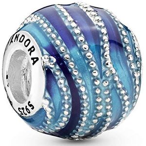 Pandora 797012ENMX zilveren dameskraal Blue Swirl, Sterling zilver, sans_pierre