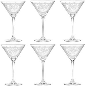 Livellara Milano Martini beker 210 ml glas set van 6 cocktailglazen Rococo stijl collectie Louis XV