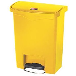 Rubbermaid Commercial Products 1883573 Slim Jim Step-On afvalbak van kunsthars, frontpedaal, 30 liter, geel