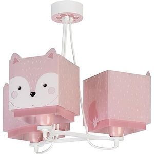Dalber Plafondlamp voor kinderen met 3 lampjes, Little Fox Fox, roze, dieren