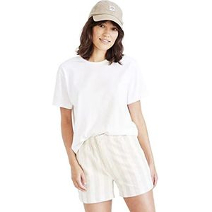 Dockers Crew T-shirt voor dames, Hot White, S, lichtwit