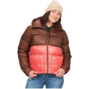 Marmot Wm's Guides Down capuchontrui, licht, warm winterdonsjack, gewatteerde waterdichte jas, winddichte functionele jas, opvouwbare outdoorjas met capuchon voor dames (1 stuk)