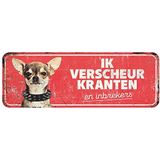 D&D Home, Waarschuwingsbord Chihuahua NL 40 x 13 x 0,3 cm, rood, schild, rood, hond