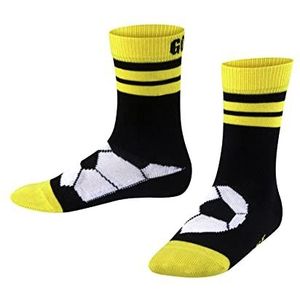FALKE Unisex kinderen Active Soccer dikke sokken fantasie veelkleurig gestreept zweet ideaal voor sport sneldrogend ademend katoen functioneel garen 1 paar, Zwart 3000, 35-38