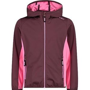 CMP Veste Softshell légère Capuche Fixe Mixte Enfant, Plum-Pink Fluo, 152