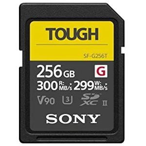 Sony SF-G256T SDHC-geheugenkaart UHS-II U3 V90 256 GB - 300 MB/s schrijfsnelheid, 299 MB/s