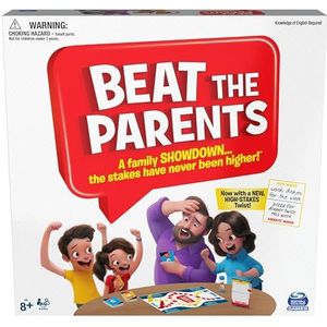 Spin Master Games Beat The Parents gezelschapsspel, eenvoudig kerstspeelgoed, cadeau-idee voor gezinnen en kinderen, 2 spelers, ouder dan 5 jaar