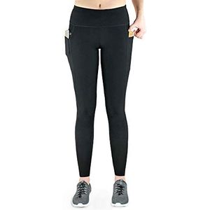 Formbelt Lange hardloopbroek voor dames, legging met zakken voor mobiele telefoon, stretch leggings voor dames, ondoorzichtige sportbroek voor yoga, Sidepocket-zwart