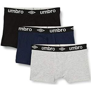 UMBRO caleçon heren boxershorts, katoen, effen, 3 stuks, zwart1