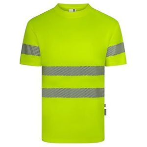 VELILLA 305632 Effen gerecycled polyester T-shirt met korte mouwen en gesegmenteerde band, maat XL, neongeel, XL, Neon geel