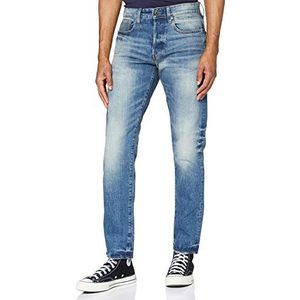 G-STAR RAW 3301 Heren Jeans Rechte Strepen Blauw (Middeleeuwse Leeftijd) 27W / 32L