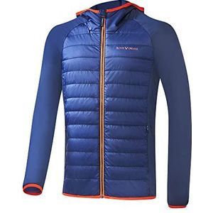 Black Crevice Hybride herenjack - Elastische sportjas voor heren van 85% nylon en 15% elastaan - Ademend functioneel jack voor heren - Geïsoleerde hybride jas voor heren - Jas, Blauw/Oranje