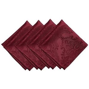 Elrene Damast-servetten, polyester, Cranberry 43,2 x 43,2 cm, 4 stuks