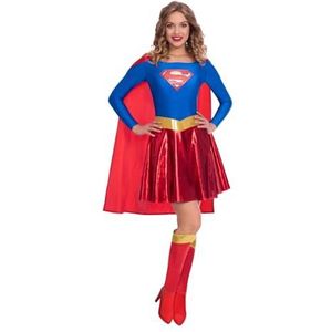 amscan 9906149 Officieel gelicentieerde Supergirl Kostuums voor Volwassen Dames Jurkmaat 34-36