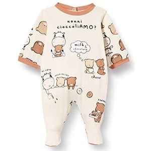 Chicco Jumpsuit met patchwork en knopen pantoffels voor baby's en peuters, uniseks, kinderen 0-24, Bruin III (417)